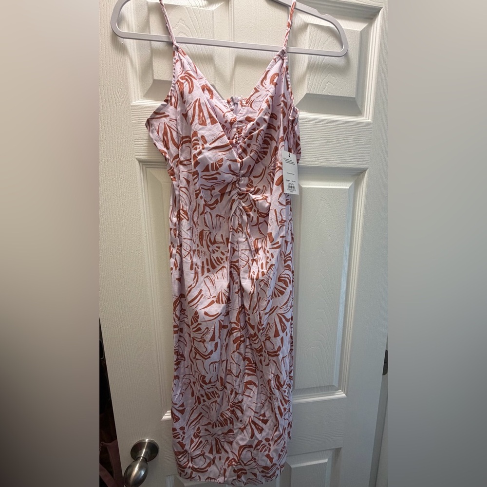 Nine West Pink Dress with Rust Abstract Print